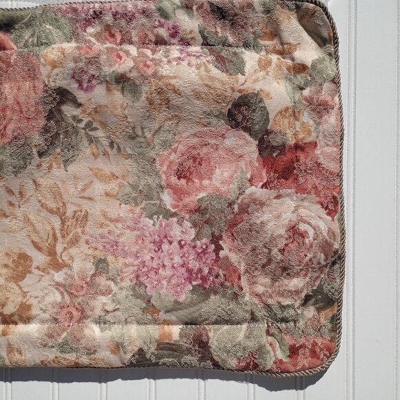 CROSCILL Cotswold Boudoir Throw Pillow Cover Sham Vintage Floral Cabbage Roses - Picture 3 of 8
